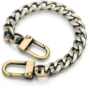 img 4 attached to Stylish And Durable Craftmemore 8 Inch Purse Chain Handle With Metal Flat Curb Chain In Bronze For Handbags, Clutches, And Pochettes.