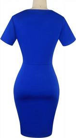 img 2 attached to Лестное мини-платье Bodycon с скрытым животиком для гостей свадьбы: женское платье Sakaly с коротким рукавом и крест-накрест с V-образным вырезом (SK350)