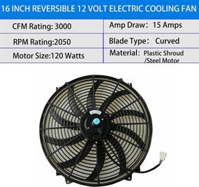 img 3 attached to 🐎 BLACKHORSE-RACING 16" Electric Radiator Fan Kit - High 3000+ CFM, Thermostat, Wiring, Switch & Relay, Black