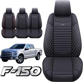 img 4 attached to 2 Front Seat Covers 2009-2022 Ford F150 Truck Pickup Crew Cab Regular Cab Extended Cab Regular Cab Waterproof Leather Seat Protectors Custom Fit For 2017-2022 F250 F350 F450(2 PCS Front