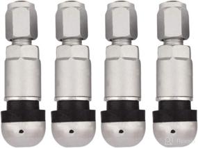 img 4 attached to Silver Aluminum TPMS Valve Stem 🔩 Caps: TOMALL Inner Tubeless Bolt-in, Explosion Proof