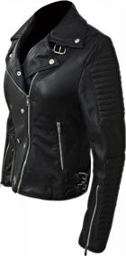 img 1 attached to Stylish And Durable Black Leather Jackets For Women - Shop Our Moto Collection Today!