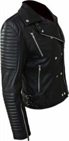 img 2 attached to Stylish And Durable Black Leather Jackets For Women - Shop Our Moto Collection Today!