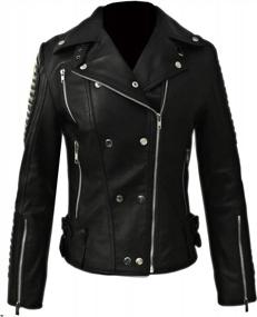 img 4 attached to Stylish And Durable Black Leather Jackets For Women - Shop Our Moto Collection Today!