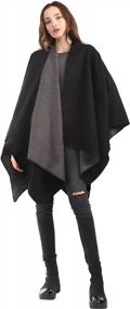 img 3 attached to MissShorthair Women'S Printed Shawl Wrap: Stylish Poncho Cape, Perfect Gift For Her!