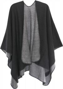 img 4 attached to MissShorthair Women'S Printed Shawl Wrap: Stylish Poncho Cape, Perfect Gift For Her!