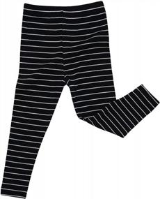 img 2 attached to Удобный комплект детской пижамы в полоску для мальчиков и девочек - облегающая пижама в рубчик для повседневной носки от AVAUMA