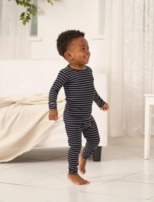 img 1 attached to Comfortable Stripe Pattern Baby Pajama Set For Boys And Girls - Snug Fit Ribbed Sleepwear For Daily Wear By AVAUMA