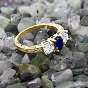 img 2 attached to Gem Stone King Sapphire Engagement Women's Jewelry : Wedding & Engagement