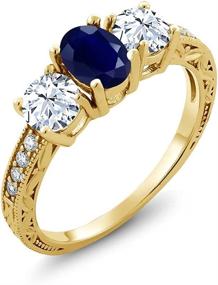 img 4 attached to Gem Stone King Sapphire Engagement Women's Jewelry : Wedding & Engagement