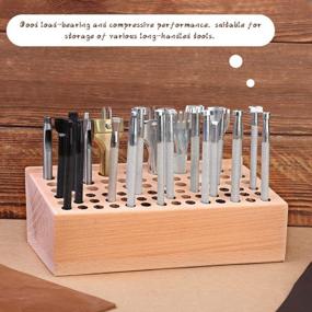 img 2 attached to Leather Craft Tool Holder - 76 Styles, Professional Wooden Organizer For Leatherworking Tools, Crafting Storage Box, Stand And Holder For Leatherwork Supplies