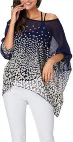 img 3 attached to Укрась свой летний стиль с женским цветочным пончо-блузой от INewbetter