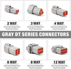 img 2 attached to 🔌 IWISS Deutsch DT Series Gray A-keyway Connector Kit for Truck, Bus, Off-highway, Construction, Agriculture, Marine, Motorcycle Wiring - Includes 2, 3, 4, 6, 8, 12 Pin Configurations, Ideal Automotive Repair Accessory