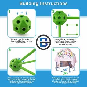 img 1 attached to 150-Piece Indoor Fort Building Kit For Kids – Creative Blue And Green Tent Builder Set – Includes 2 Blankets, Instruction Manual, And Gift Box For Perfect Present