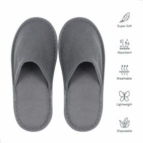 img 3 attached to 5 Pairs Disposable Velvet Open Toe Spa Slippers For Women & Men - Non-Slip Hotel, Guests, Travel