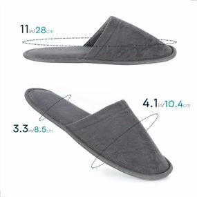 img 2 attached to 5 Pairs Disposable Velvet Open Toe Spa Slippers For Women & Men - Non-Slip Hotel, Guests, Travel
