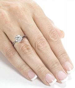 img 1 attached to Kobelli Classic Solitaire Round Brilliant Moissanite Engagement Ring 2 Carats 14K White Gold