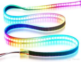 img 4 attached to Aclorol WS2812B 144 Pixels RGB LED Strip: Programmable Dream Color Lighting with 1M 144 LEDs, Weatherproof and Individually Addressable