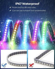 img 1 attached to Aclorol WS2812B 144 Pixels RGB LED Strip: Programmable Dream Color Lighting with 1M 144 LEDs, Weatherproof and Individually Addressable