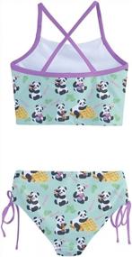 img 2 attached to PattyCandy Cute Birthday Party Tankini Swimsuit Set With Panda Pattern For Little And Big Girls In Sizes 2-16