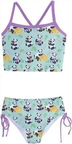 img 3 attached to PattyCandy Cute Birthday Party Tankini Swimsuit Set With Panda Pattern For Little And Big Girls In Sizes 2-16