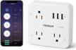 tessan wifi smart plug outlet extender with 3 outlets and 3 usb ports, alexa & google home voice control surge protector power strip 900j for indoor logo