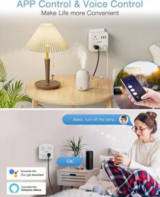 img 2 attached to TESSAN WiFi Smart Plug Outlet Extender With 3 Outlets And 3 USB Ports, Alexa & Google Home Voice Control Surge Protector Power Strip 900J For Indoor