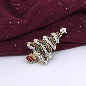 img 1 attached to Festive Brooch Pins Set - Celebrate The Holidays With YOQUCOL Christmas Tree And Elk Wreath Brooches For Women And Girls