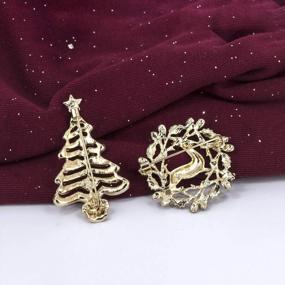 img 2 attached to Festive Brooch Pins Set - Celebrate The Holidays With YOQUCOL Christmas Tree And Elk Wreath Brooches For Women And Girls