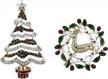 festive brooch pins set - celebrate the holidays with yoqucol christmas tree and elk wreath brooches for women and girls logo