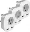 travel with ease: get a 3-pack us to uk plug adapter with vintar international power adapter including 2 usb ports and 4 in 1 outlet adaptor for usa to british england scotland irish london dubai! logo