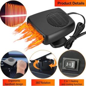 img 2 attached to 🔥 Portable 12V 200W Car Heater: 2-in-1 Heating & Cooling Fan for Fast Defrosting & Comfortable Travels