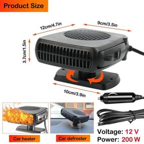 img 3 attached to 🔥 Portable 12V 200W Car Heater: 2-in-1 Heating & Cooling Fan for Fast Defrosting & Comfortable Travels