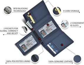 img 1 attached to RFID Leather Trifold Wallets Men Men's Accessories ~ Wallets, Card Cases & Money Organizers