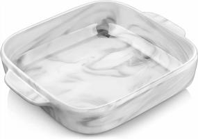 img 4 attached to MALACASA Baking Dish, Square Lasagna Pan, 1.7 Qt Deep Casserole Dish For Cooking, Kitchen, Family Dinner, Banquet And Daily Use, 8.5 X 8.5 X 2.5 Inch, Series BAKE-GREY