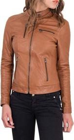 img 3 attached to Womens Leather Jacket Motorcycle Lambskin Women's Clothing via Coats, Jackets & Vests