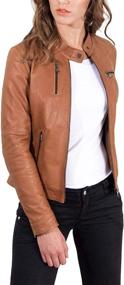 img 4 attached to Womens Leather Jacket Motorcycle Lambskin Women's Clothing via Coats, Jackets & Vests