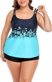 img 1 attached to Flattering Plus Size Tankini Swimsuits With Tummy Control And Long Torso Fit
