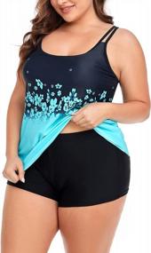 img 4 attached to Flattering Plus Size Tankini Swimsuits With Tummy Control And Long Torso Fit
