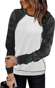 img 4 attached to Get In Style With Sidefeel Women'S Camo Print Sweatshirt Jumper Top- Long Sleeve And Crewneck