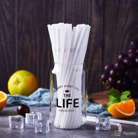 img 1 attached to 🥤 Pack of 500 Milky White Flexible Plastic Straws - 7.7'' Long, 0.23'' Diameter