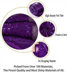 img 2 attached to 6Ft Purple Glitter Sequin Fabric - 2 Yards Mesh Material For Sewing And Little Mermaid Projects