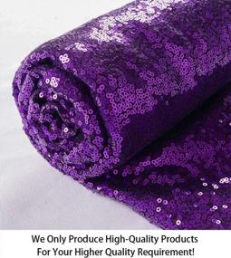 img 3 attached to 6Ft Purple Glitter Sequin Fabric - 2 Yards Mesh Material For Sewing And Little Mermaid Projects