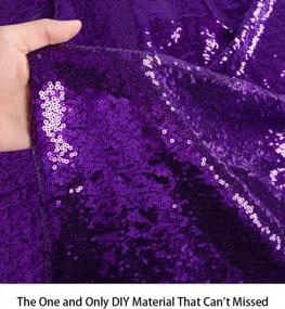 img 1 attached to 6Ft Purple Glitter Sequin Fabric - 2 Yards Mesh Material For Sewing And Little Mermaid Projects
