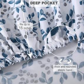 img 2 attached to Softan Queen Sheet Set Queen Printed Bed Sheets With Green Leaves Pattern - 4 Piece Soft Microfiber Patterned Fitted Sheets Queen With 15" Deep Pocket