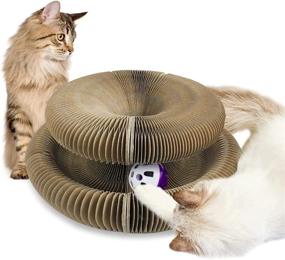 img 4 attached to 🐱 2022 Folding Cat Scratch Board with Interactive Toy Kring Ball - Durable, Recyclable, and Convenient - Cat Grinding Scratch Board Toy