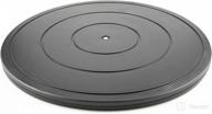 🔄 volcanoes club lazy susan turntable - 16 inch rotating swivel with heavy duty steel ball bearings - ideal stand for tv, computer, monitor, arts, crafts, bonsai, statue, cabinets - plastic & black base logo