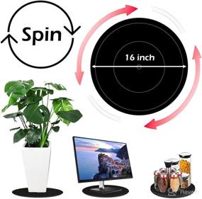 img 2 attached to 🔄 VOLCANOES CLUB Lazy Susan Turntable - 16 Inch Rotating Swivel with Heavy Duty Steel Ball Bearings - Ideal Stand for TV, Computer, Monitor, Arts, Crafts, Bonsai, Statue, Cabinets - Plastic & Black Base