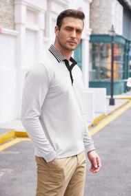 img 2 attached to COOFANDY Men's Casual Striped Sleeve Classic Shirt: Stylish and Timeless Fashion