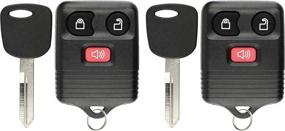 img 2 attached to KeylessOption Remote Control Key Fob with Uncut Blank Ignition Key for GQ43VT11T, CWTWB1U345 (Pack of 2)